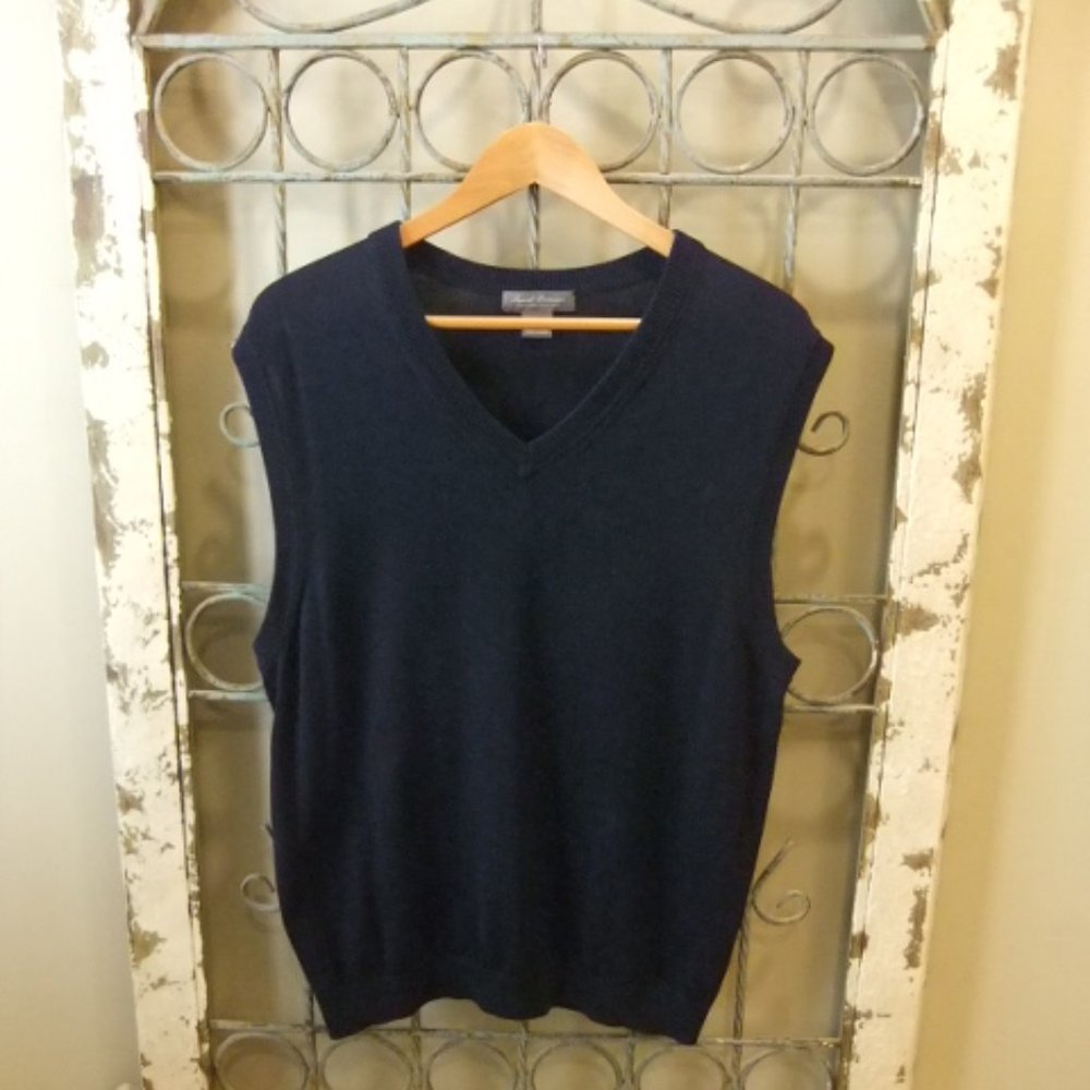 DANIEL CREMIEUX SILK BLEND V-NECK SWEATER VEST MENS -LARGE